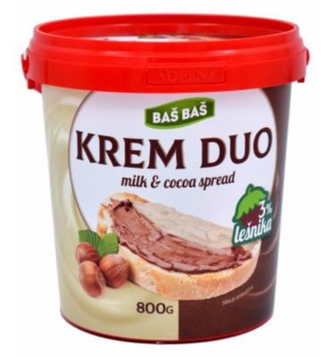 KREM KAKAO-MLEČNI 3% LEŠNIKA BAŠ BAŠ 800G