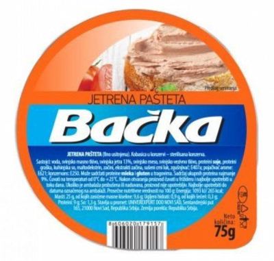 PAŠTETA JETRENA BAČKA 75G
