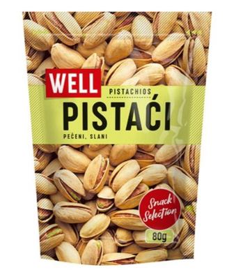WELL PISTACI PECENI SLANI 80G TIRA