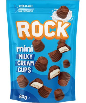 BISKVIT ROCK CUPS MINI MILKY 80G