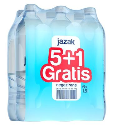 JAZAK VODA 1,5L NEGAZIRANA 5+1 GRATIS