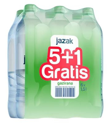 Voda Jazak gazirana 1.5L 5+1 GRATIS 1