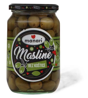 MASLINE ZELENE BEZ KOŠTICE 680G MANARI