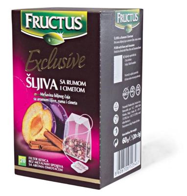 ČAJ ŠLJIVA SA RUMOM I CIMETOM 60GR FRUCTUS EXCLUSIVE