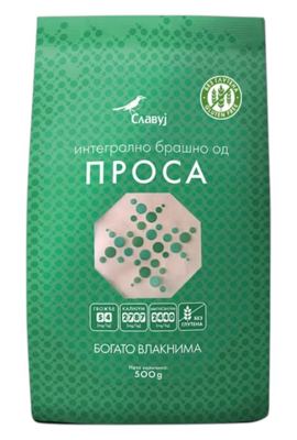 BRAŠNO INTEGRALNO OD PROSA BEZ GLUTENA 500GR SLAVUJ