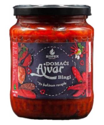 Ajvar domaci blagi 580g.#12 Neca