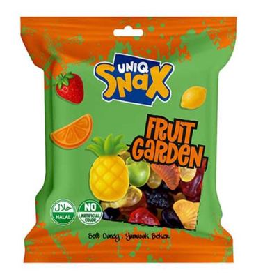 GUMENE BOMBONE SA VOCNIM UKUSIMA UNIQ SNAX 80GR FRUIT GARDEN