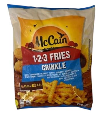 McCain 123 Fries Crinkle pomfrit 750g