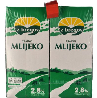 UHT MLIJEKO 4X1L Z BREGOV 2,8%MM