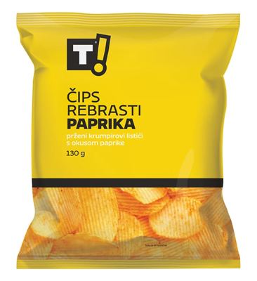 ČIPS X-CUT PAPRIKA 130 g T!