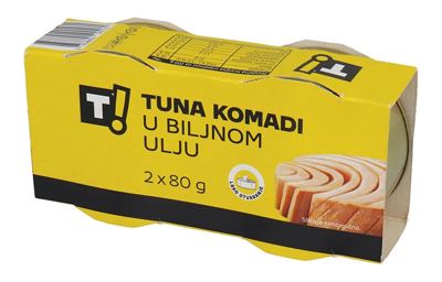 TUNA KOMADI U BILJ. ULJU 2X80 g T!