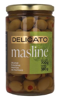 MASLINE ZEL.S PAPR. 700 g DELICATO