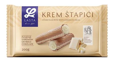 Lasta Krem štapići sa kre.od bij.čok200g