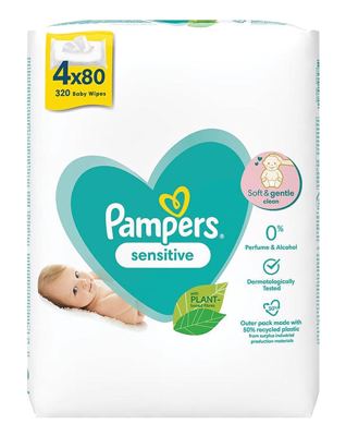 4X80 PAMPERS WIPES SENSITIVE-STAND.-VAR.