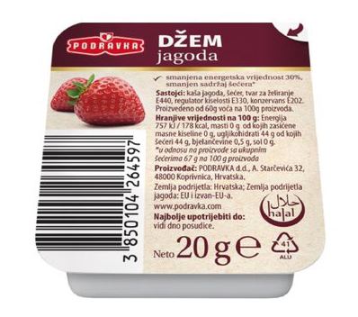 DŽEM JAGODA 20g PODRAVKA