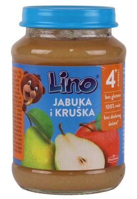 LINO KAŠICA JABUKA KRUŠKA 190 g PODR