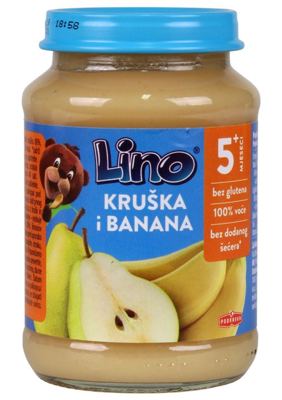 LINO KAŠICA KRUŠKA BANANA 190 g STAKLO PODR