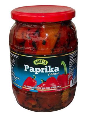PAPRIKA PEČENA 670g ZORELA ocjeđene mase 400g
