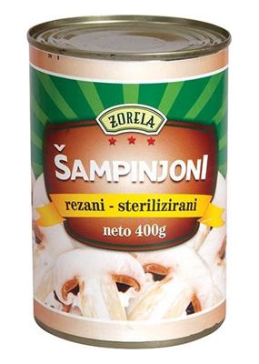 ŠAMPINJONI ZORELA 400g REZANI- ocijeđ.mase 230g