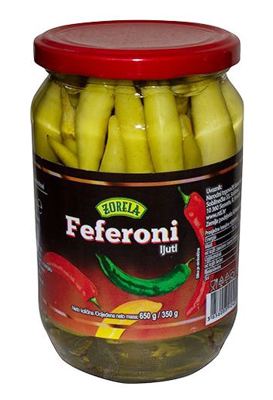 FEFERONI LJUTI 650g ZORELA ocijeđene mase 350g