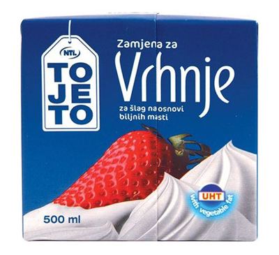 PRIPRAVAK ZA ŠLAG S BILJNOM MASTI 500 ml TOJETO