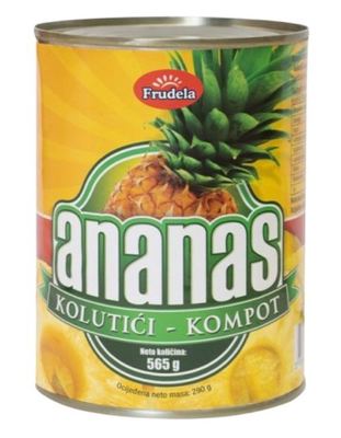 KOMPOT FRUDELA 565g ANANAS KOLUTIĆI ocjeđena masa 290g
