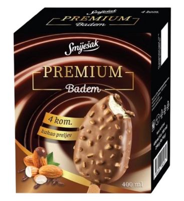 SLADOLED PREMIUM BOX ŠTAPIĆ BADEM 4X100ML SMIJEŠAK