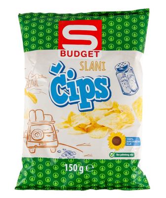 ČIPS SLANI S BUDGET 150 g