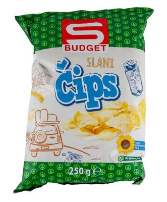 ČIPS SLANI S BUDGET 250 g