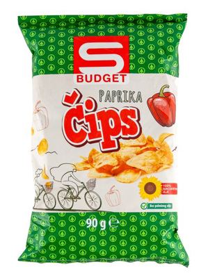 ČIPS PAPRIKA S BUDGET 90 g