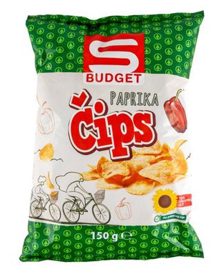 ČIPS PAPRIKA S BUDGET 150 g