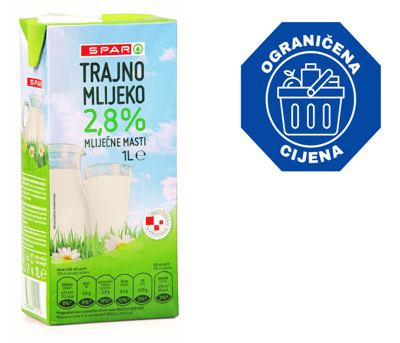MLIJEKO UHT 2,8% M.M SPAR 1 L