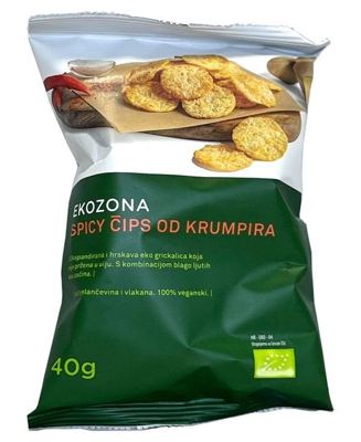 ČIPS OD KRUMPIRA SPICY 40G EKOZONA -8/1-