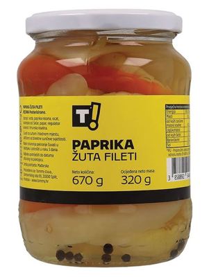 PAPRIKA FIL. ŽUTA . 670 g T!