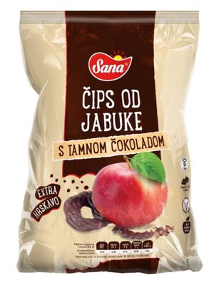 ČIPS OD JABUKE S TAMNOM ČOK.50g