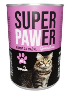 HRANA ZA MAČKE LIMENKA 415g GOVEDINA SUPER PAWER