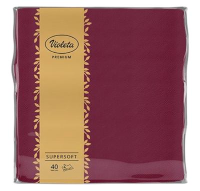 SALVETE 2SL PREMIUM BORDO 38X38 VIOLETA 40/1