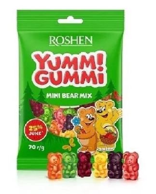 BOMBONE GUMENE YUMMI GUMMI BEAR MIX ROSHEN 70G