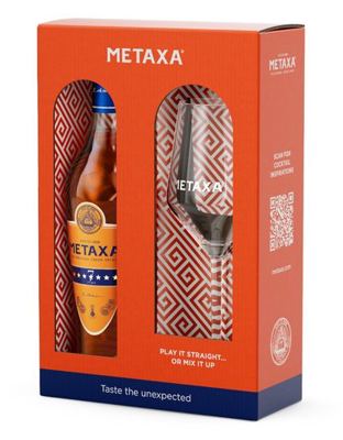 N-*BRANDY METAXA 0.70L 7* + ČAŠA -6/1-