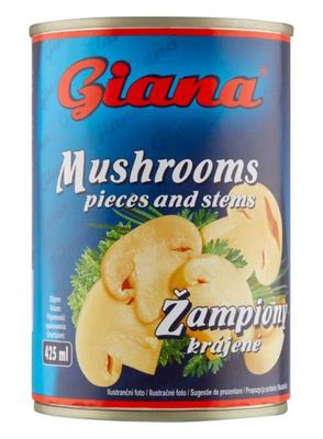 ŠAMPINJONI KOMADI I PET.GIANA 400g - ocijeđ mase 200g
