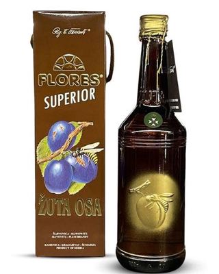 *RAKIJA ŠLJIVOVICA ŽUTA OSA SUPERIOR 0,70L ALK.42% -6/1-