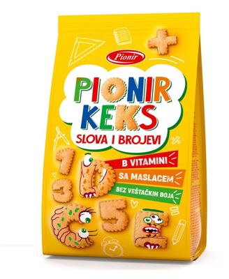 KEKS SLOVA I BROJEVI 100g PIONIR