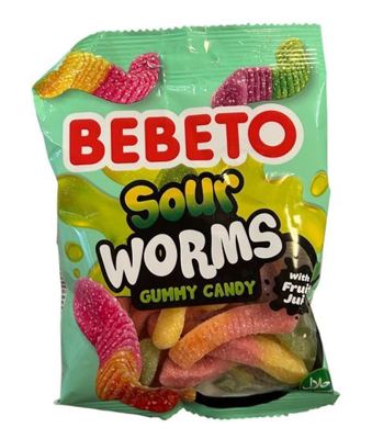 BEBETO BOMBONE SOUR WORMS 80G