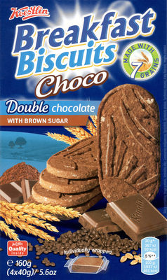 KEKSI BREAKFAST DOUBLE CHOCOLATE 160 g SAPONIA