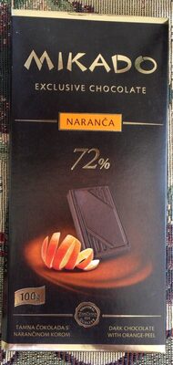 ČOKOLADA MIKADO NARANDŽINA KORA TAMNA 72% 100G