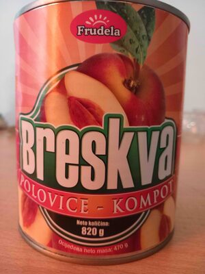 KOMPOT BRESKVA 820g FRUDELA-ocijeđ.masa 470g