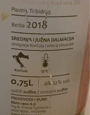VINO BLATO ROSE R. ZOI 0,75 L