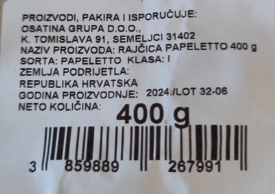 RAJČICA PAPELETTO 400g