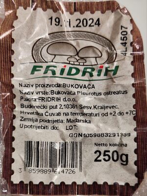 BUKOVAČE 250G(PODLOŽAK)