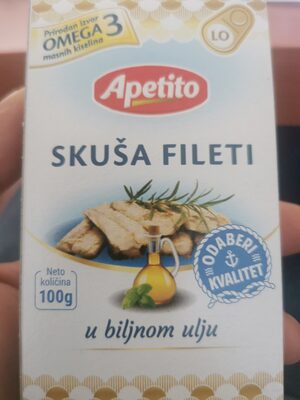 SKUŠA FILETI APETITO U BILJNOM ULJU 100G